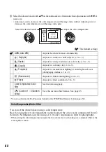 Preview for 62 page of Sony DSLR-A700K - alpha; Digital Single Lens Reflex Camera User'S And Troubleshooting Manual