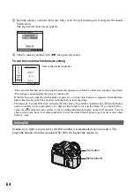 Preview for 64 page of Sony DSLR-A700K - alpha; Digital Single Lens Reflex Camera User'S And Troubleshooting Manual