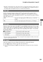 Preview for 121 page of Sony DSLR-A700K - alpha; Digital Single Lens Reflex Camera User'S And Troubleshooting Manual