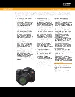 Sony DSLR-A700P - alpha; Digital Single Lens Reflex Camera Specifications preview