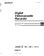 Sony DSR 11 - Professional Editing Video Cassete recorder/player Operating Instructions Manual preview