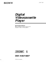 Sony DSR-1600 Operating Instructions Manual preview