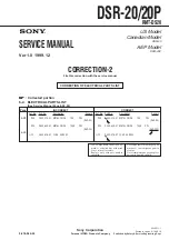 Preview for 124 page of Sony DSR-20 Service Manual