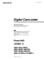 Sony DSR-390L, DSR-390PL, DSR-390K1, DSR-390PK1, DSR-390K2, DSR-390PK2, DSR-570WSL, DSR-570WSPL Operating Instructions Manual preview