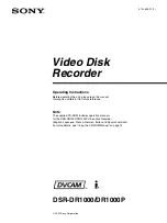 Preview for 1 page of Sony DSR-DR1000P Operating Instructions Manual