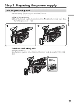 Preview for 11 page of Sony DSR PD170 - Camcorder - 380 KP Operating Instructions Manual