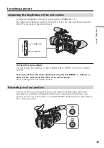 Preview for 21 page of Sony DSR PD170 - Camcorder - 380 KP Operating Instructions Manual