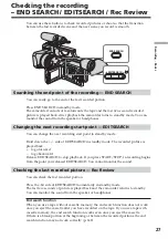 Preview for 27 page of Sony DSR PD170 - Camcorder - 380 KP Operating Instructions Manual