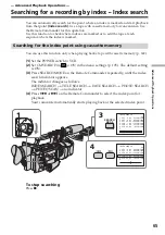 Preview for 65 page of Sony DSR PD170 - Camcorder - 380 KP Operating Instructions Manual