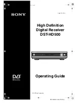 Sony DST-HD500 Operating Manual preview