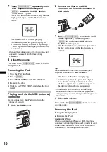 Предварительный просмотр 20 страницы Sony DSX-S200X - Fm/am Digital Media Player Operating Instructions Manual