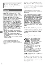 Preview for 2 page of Sony DSX-S310BTX Operating Instructions Manual