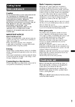 Preview for 7 page of Sony DSX-S310BTX Operating Instructions Manual