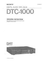 Preview for 1 page of Sony DTC-1000 Operating Instructions Manual