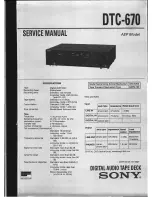 Sony DTC-670 Service Manual preview