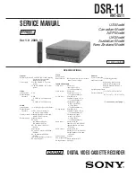 Preview for 1 page of Sony DVCAM DSR-11 Service Manual