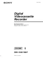 Sony DVCAM DSR-1500 Operating Instructions Manual preview