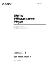 Preview for 1 page of Sony DVCAM DSR-1600A Operating Instructions Manual