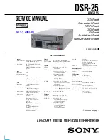 Sony DVCAM DSR-25 Service Manual preview