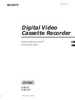 Sony DVCAM DSR-30 Operating Instructions Manual preview