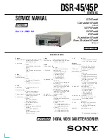 Preview for 1 page of Sony DVCAM DSR-45P Service Manual