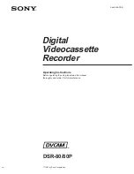 Preview for 1 page of Sony DVCAM DSR-80 Operating Instructions Manual