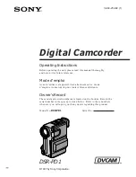 Sony DVCAM DSR-PD1 Operating Instructions Manual preview