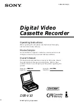 Preview for 1 page of Sony DVCAM DSR-V10 Operating Instructions Manual