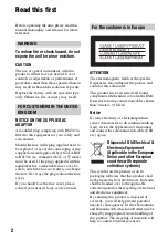 Preview for 2 page of Sony DVD405E Operating Manual