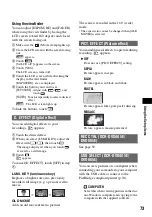 Preview for 73 page of Sony DVD405E Operating Manual