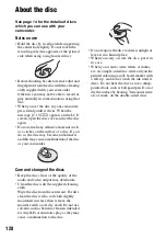 Preview for 128 page of Sony DVD405E Operating Manual