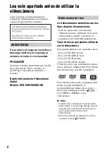 Preview for 2 page of Sony DVD608 (Spanish) Operating Manual