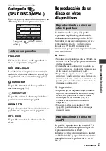 Preview for 57 page of Sony DVD608 (Spanish) Operating Manual