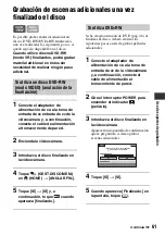 Preview for 61 page of Sony DVD608 (Spanish) Operating Manual