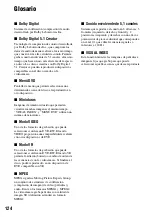 Preview for 124 page of Sony DVD608 (Spanish) Operating Manual