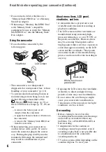 Preview for 6 page of Sony DVD910 - Handycam Camcorder - 2.3 MP Operating Manual