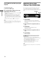 Preview for 22 page of Sony DVP-C670D - Cd/dvd Player Operating Instructions Manual