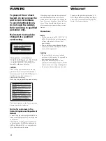 Preview for 2 page of Sony DVP-CX860 Operating Instructions Manual