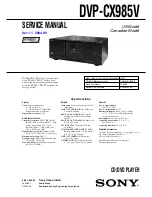 Sony DVP-CX985V Service Manual preview