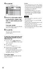 Предварительный просмотр 54 страницы Sony DVP-CX995V Operating Instructions  (DVP-CX995V CD/DVD Player) Operating Instructions Manual