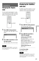 Предварительный просмотр 61 страницы Sony DVP-CX995V Operating Instructions  (DVP-CX995V CD/DVD Player) Operating Instructions Manual