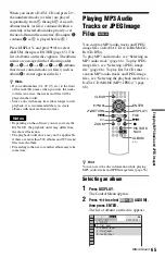 Предварительный просмотр 65 страницы Sony DVP-CX995V Operating Instructions  (DVP-CX995V CD/DVD Player) Operating Instructions Manual