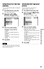 Предварительный просмотр 69 страницы Sony DVP-CX995V Operating Instructions  (DVP-CX995V CD/DVD Player) Operating Instructions Manual