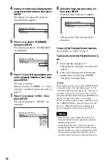 Предварительный просмотр 72 страницы Sony DVP-CX995V Operating Instructions  (DVP-CX995V CD/DVD Player) Operating Instructions Manual