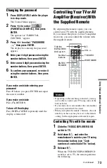 Предварительный просмотр 73 страницы Sony DVP-CX995V Operating Instructions  (DVP-CX995V CD/DVD Player) Operating Instructions Manual