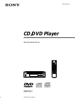 Preview for 1 page of Sony DVP-F11 Operating Instructions Manual