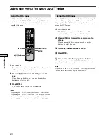 Предварительный просмотр 22 страницы Sony DVP-F11 Operating Instructions Manual