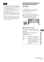 Предварительный просмотр 71 страницы Sony DVP-F21 - Cd/dvd Player Operating Instructions Manual