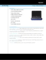 Sony DVP-FX750 Specification Sheet preview