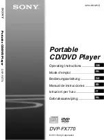 Preview for 1 page of Sony DVP-FX770 Operating Instructions Manual